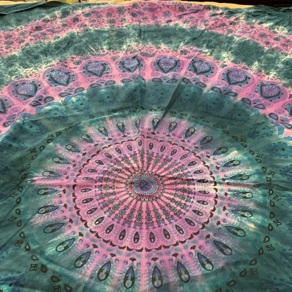 Handcrafted Boho Chic Tapestry.  Measures 78” X 52”